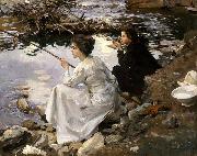 John Singer Sargent Two Girls Fishing oil painting picture wholesale